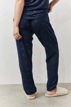 Best In The Style Cherry Print T Shirt and Cuff Jogger Pj Set Navy