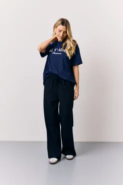 Hot In the Style Elasticated Waist Tailored Trouser Navy