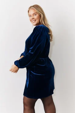 Sale In the Style Velvour Wrap Mini Dress Navy