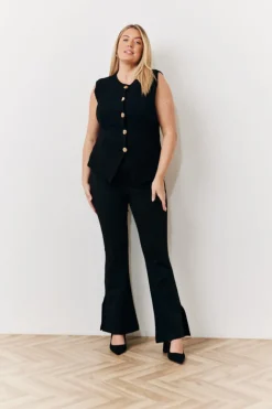 Outlet In The Style Occasion Flare Trousers Black