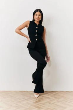 Outlet In The Style Occasion Flare Trousers Black