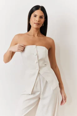 Discount In The Style Occasion Bustier Top Cream