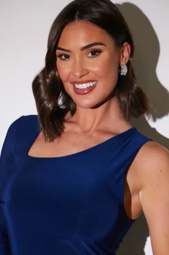 Outlet In the Style One Shoulder Cut Out Mini Dress Navy