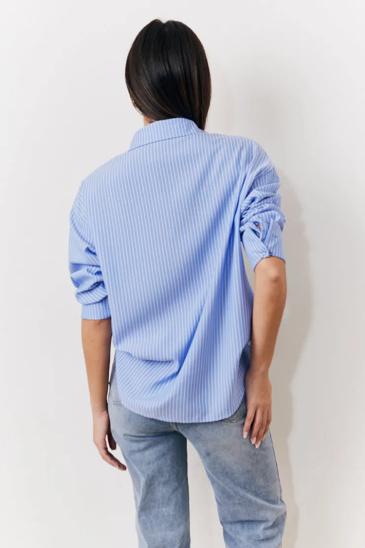 Discount In The Style Oversized Striped Poplin Shirt Multi