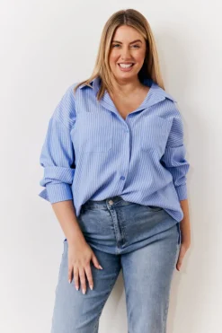 Discount In The Style Oversized Striped Poplin Shirt Multi