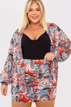 Online In the Style Paisley Print Mini Skirt Red
