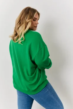 Online In the Style Paris Embroidered Slogan Sweatshirt Green