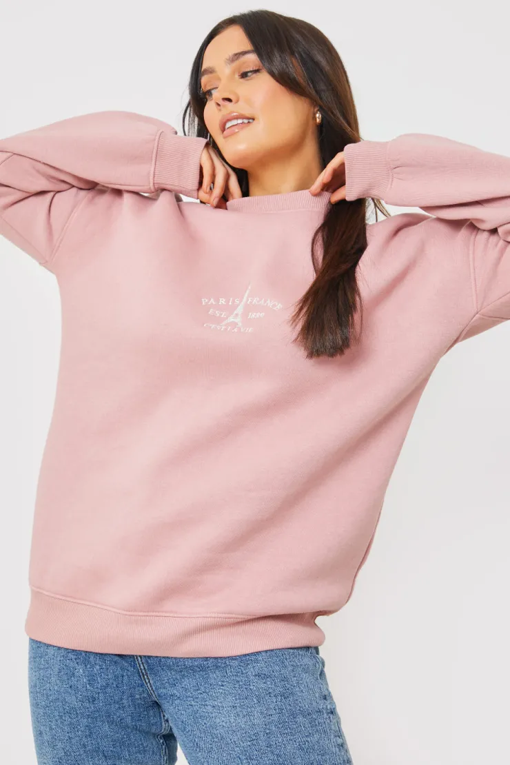 New In the Style Paris Embroidered Sweater