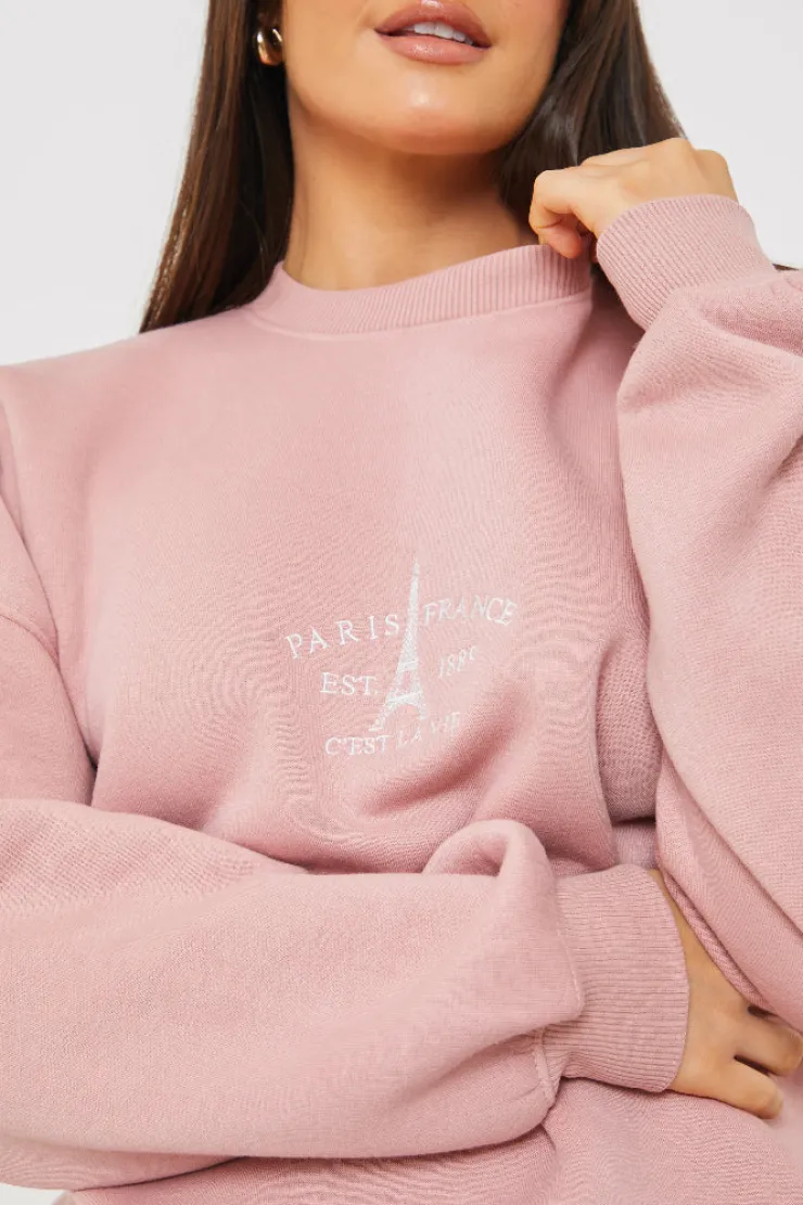 New In the Style Paris Embroidered Sweater