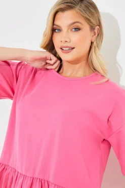 New In The Style Peplum Hem Dropped Shoulder Tshirt