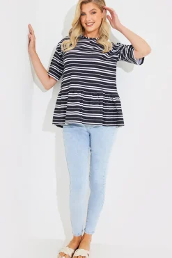 New In The Style Peplum Hem Dropped Shoulder Tshirt