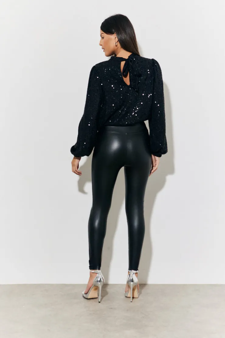 Hot In The Style Perfect Sculpting High Waisted Leather Look Leggings