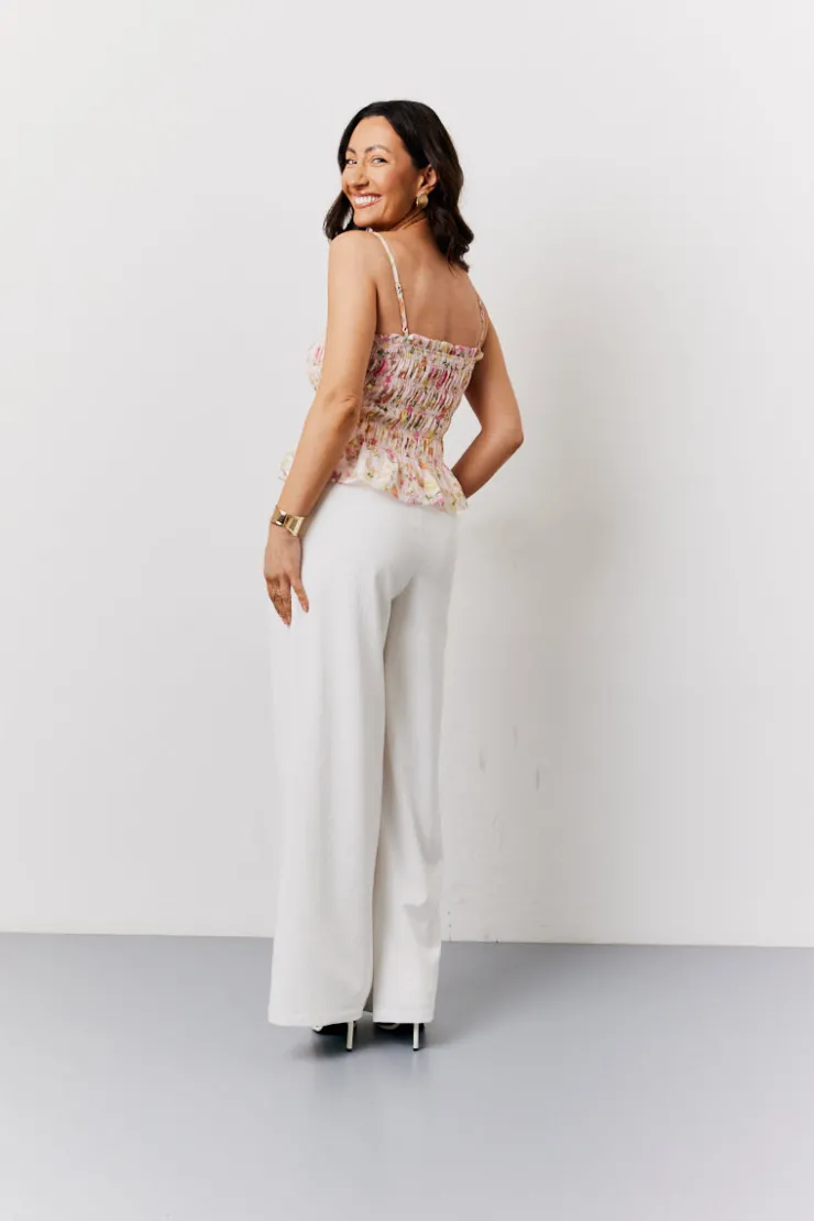 Clearance In The Style Pink Floral Print Shirred Cami Top Multi