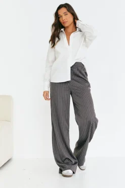 Discount In The Style Pinstripe Relaxed Wide Leg Trouser