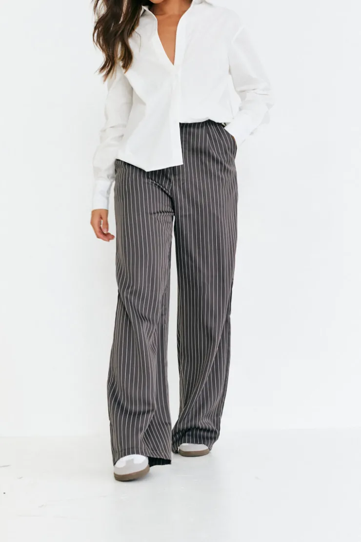 Discount In The Style Pinstripe Relaxed Wide Leg Trouser
