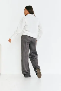 Discount In The Style Pinstripe Relaxed Wide Leg Trouser