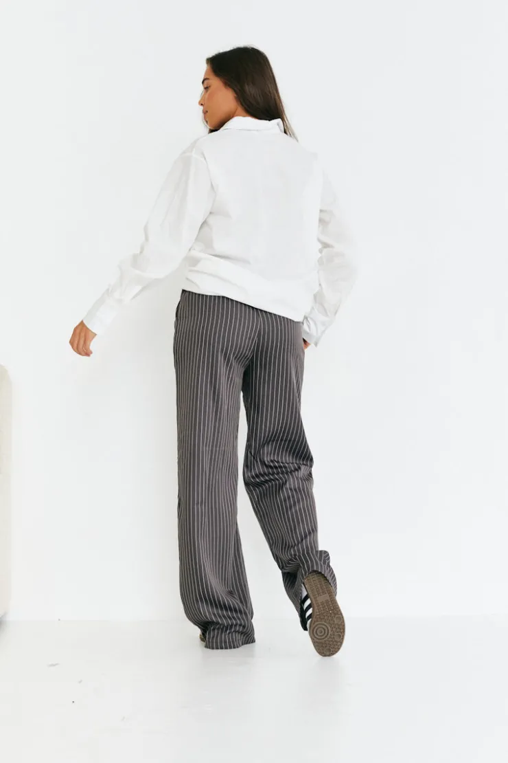 Discount In The Style Pinstripe Relaxed Wide Leg Trouser