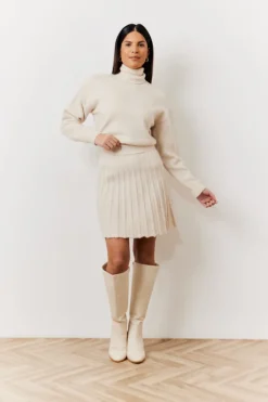 Discount In The Style Pleated Co-Ord Mini Skirt Cream
