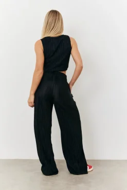 Sale In The Style Plisse Co-Ord Waistcoat Black