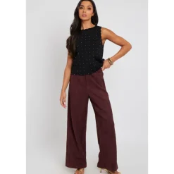 Hot Urban Bliss Plum Suede Trousers