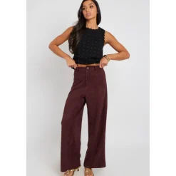 Hot Urban Bliss Plum Suede Trousers
