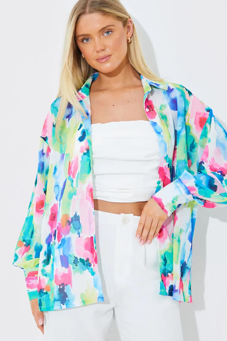 In the Style Printed Co-Ord Shirt Multi