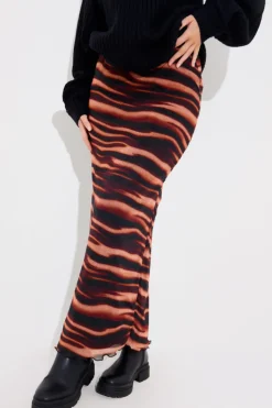 Hot In The Style PRINTED MESH MIDAXI SKIRT