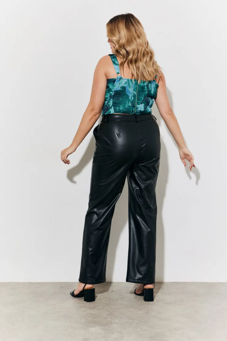 Clearance In The Style Printed Satin Corset Green