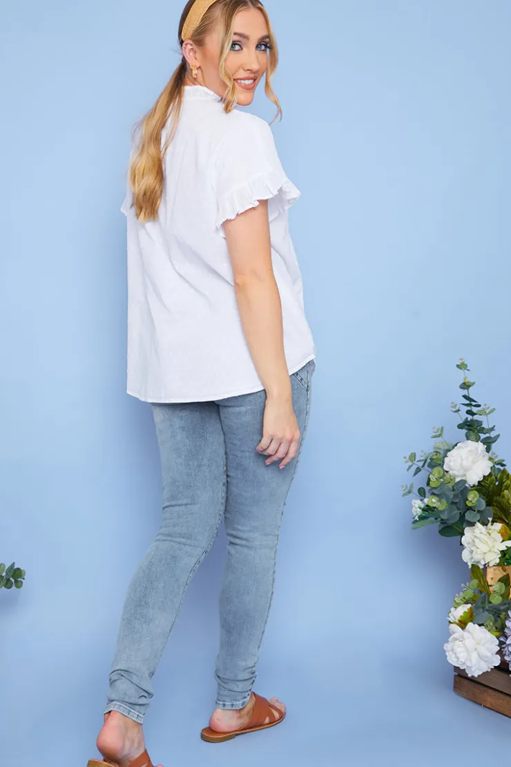 Sale In the Style Recycled Light Wash Ripped Knee Skinny Jeans Denim