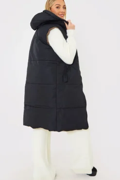 In the Style Recycled Longline Reversible Gilet Black