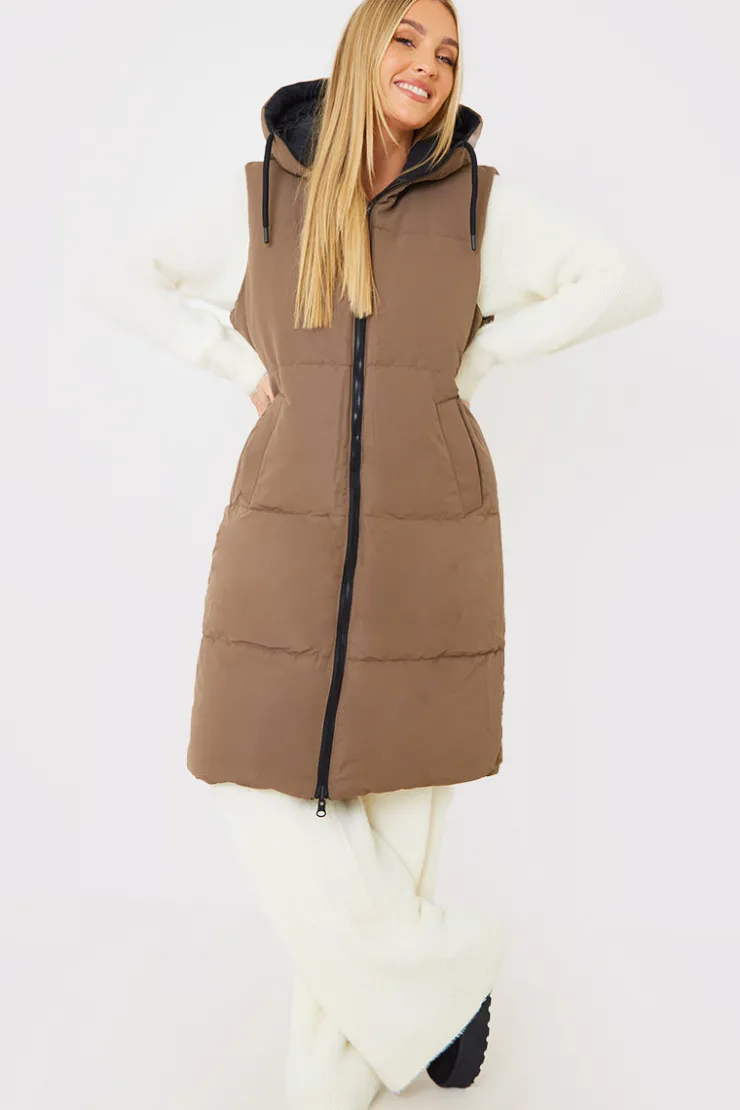 In the Style Recycled Longline Reversible Gilet Black