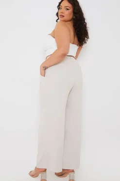 Sale In the Style Relaxed Wide Leg Trouser Cream