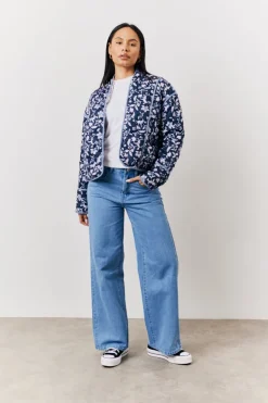 Online In the Style Reversible Printed Quilted Jacket Multi
