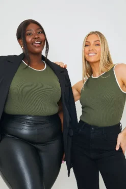 New In the Style RIB CONTRAST BINDING BODYSUIT