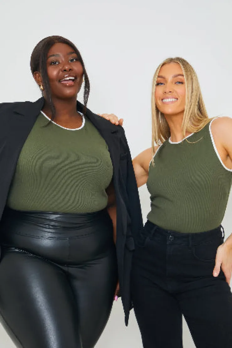New In the Style RIB CONTRAST BINDING BODYSUIT