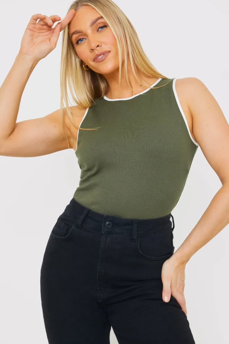 New In the Style RIB CONTRAST BINDING BODYSUIT