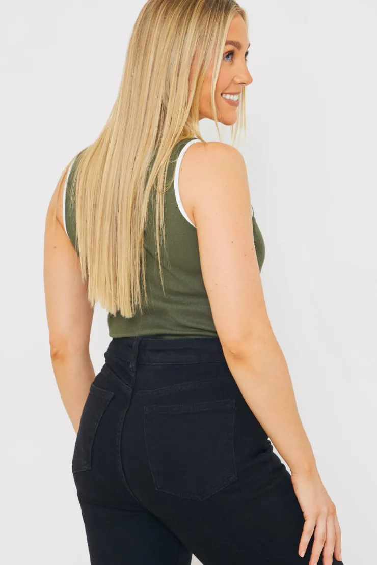 New In the Style RIB CONTRAST BINDING BODYSUIT