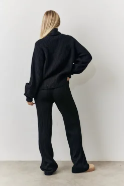 Clearance In The Style Rib Knit Wide Leg Co Ord Trouser
