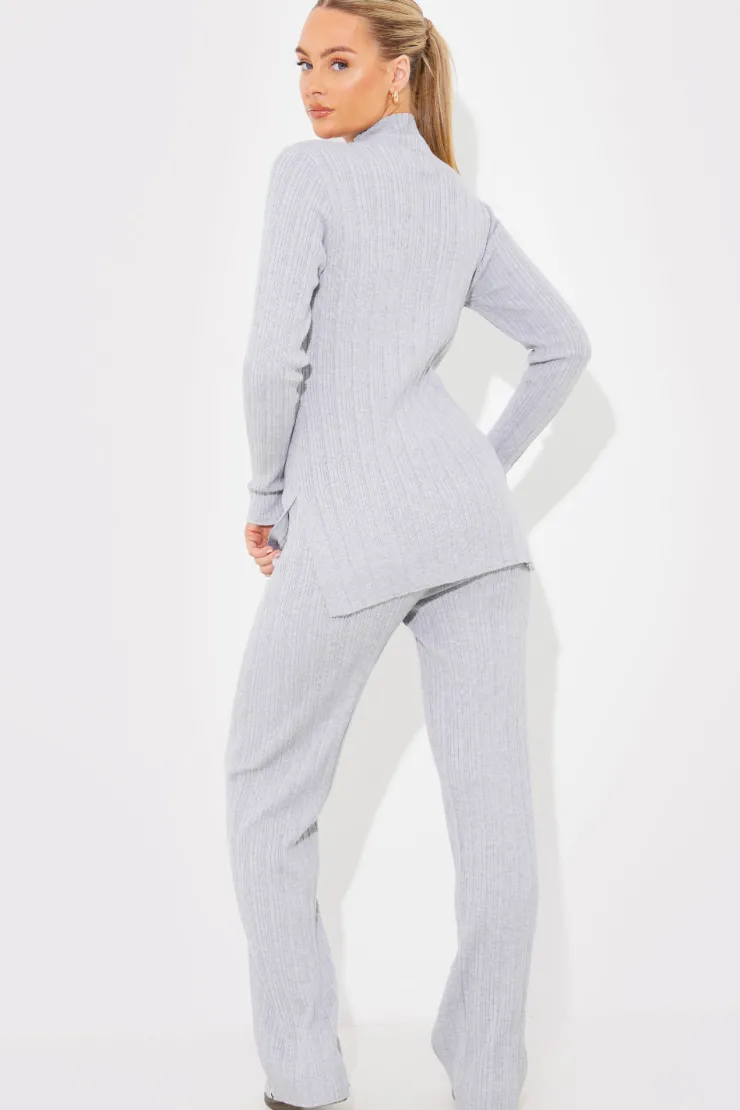 Discount In The Style Rib Knitted Co Ord Trouser