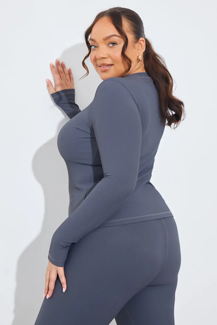 Best In The Style Rib Long Sleeve Top
