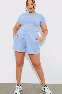 Sale Fits Ribbed Crew Neck Short Sleeve Bodysuit
