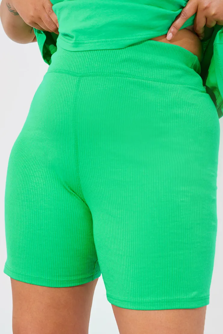 Hot In The Style Ribbed High Waisted Cycling Shorts
