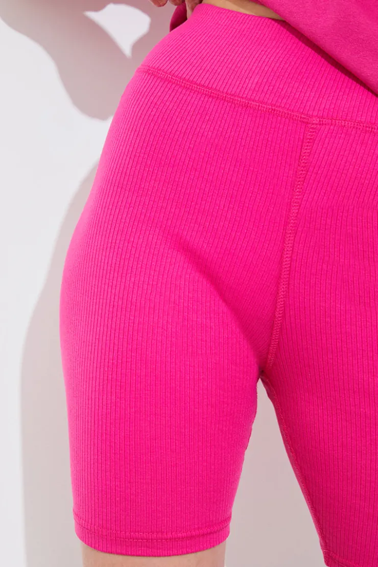 Hot In The Style Ribbed High Waisted Cycling Shorts