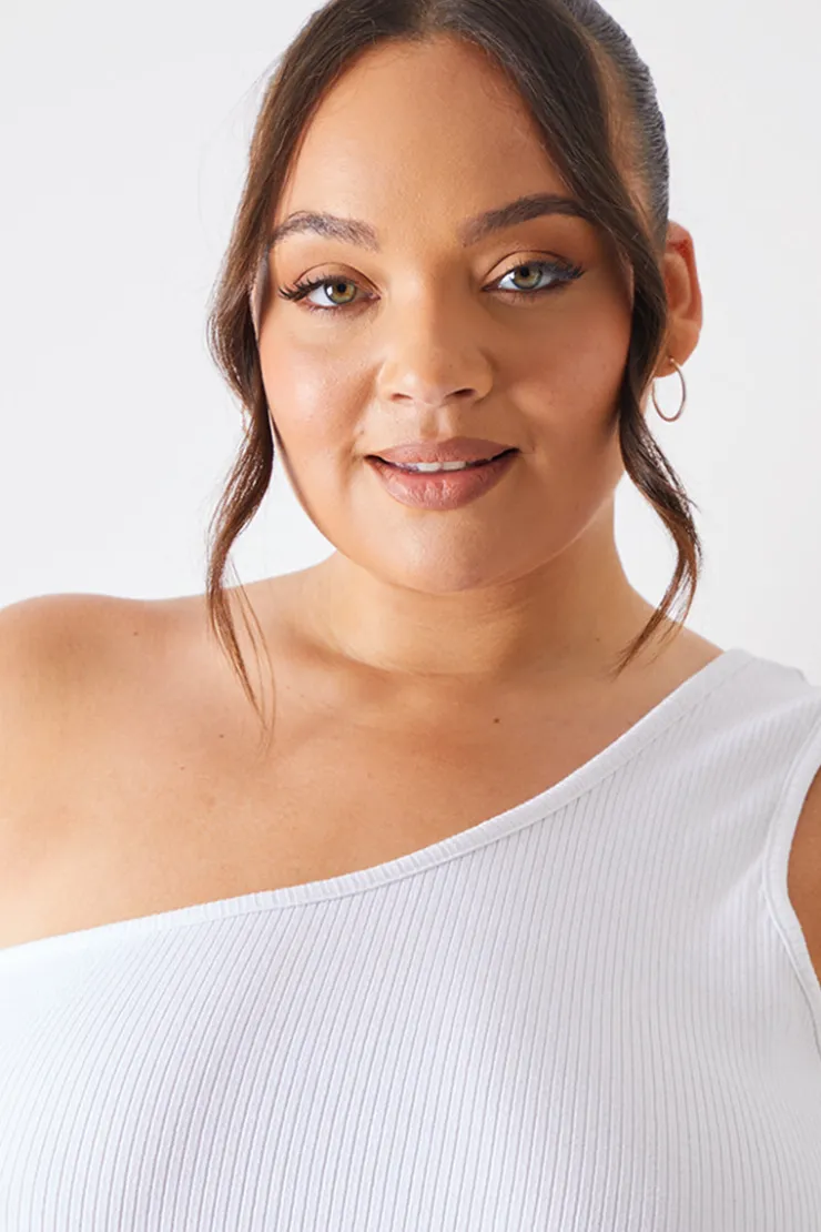 In The Style Ribbed One Shoulder Vest