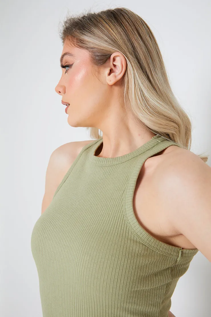 Sale In The Style Ribbed Racer Vest