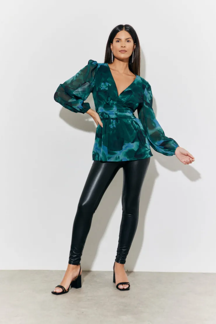 Sale In The Style Ruched Printed Blouse Multicoloured