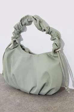 New In The Style Ruched Strap Grab Bag Green