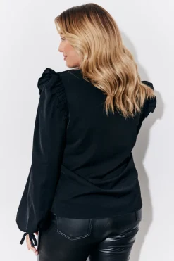 Hot In The Style Ruffle Blouse Black