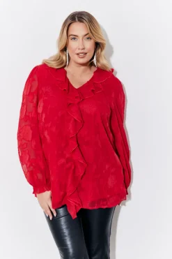 Online In the Style Ruffle Blouse Red