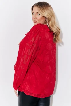 Online In the Style Ruffle Blouse Red